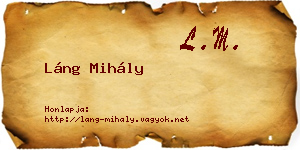 Láng Mihály névjegykártya