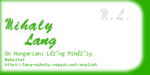 mihaly lang business card